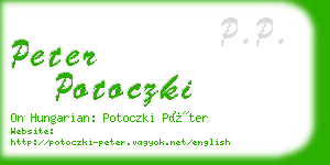 peter potoczki business card